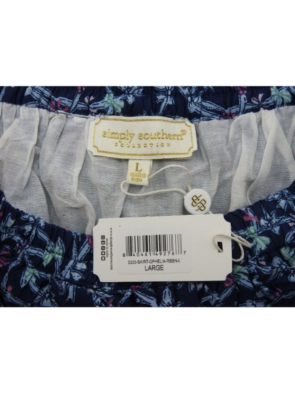 Simply Southern Ophelia Ribbon Womens L 2 Piece Maxi Skirt Jacket Set NWT Blue - Picture 12 of 13